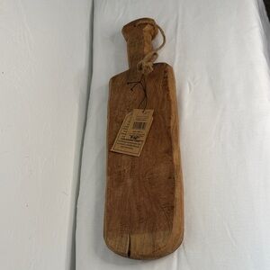 Creative Co-Op Teak Wood Board with Rope